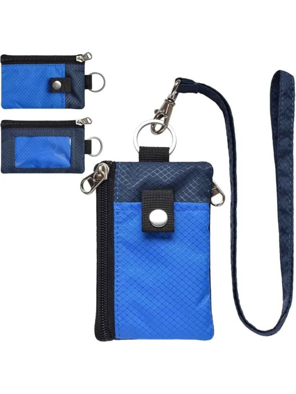 Minimalist RFID Blocking Wallet with ID Window, Water-Resistant Zip Case for